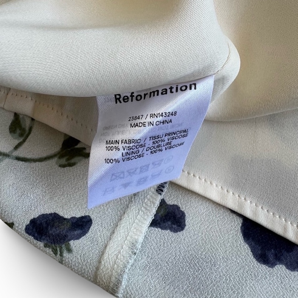 Reformation White and Blue Floral Midi Dress - Picture 13 of 16